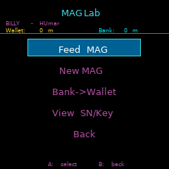 MAG Lab main menu